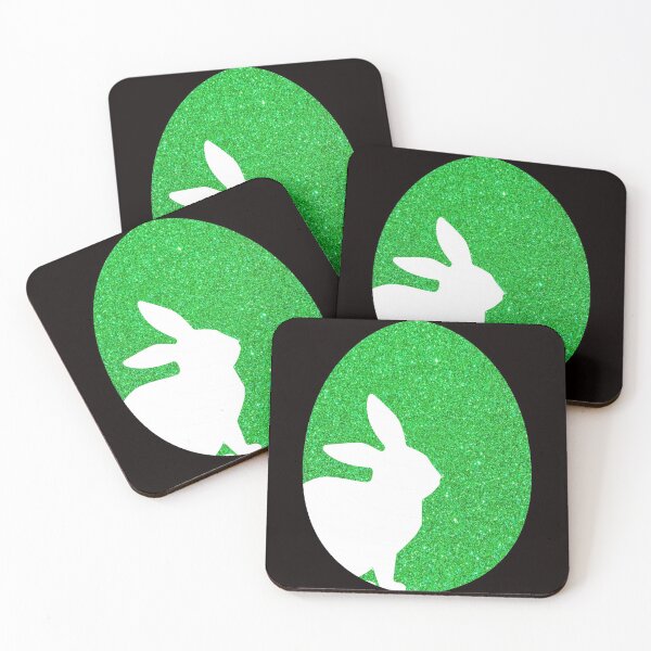 Item preview, Easter Bunny Silhouette in Green Faux Glitter Easter Egg designed and sold by Felicity-K.