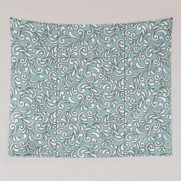 Item preview, Seamless Floral Pattern Cute Black and White Turquoise Artistic Background  designed and sold by clothesy7.