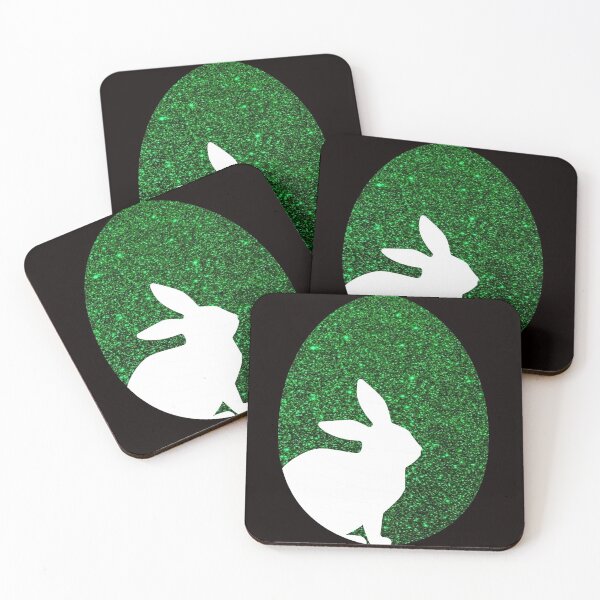 Item preview, Easter Bunny Silhouette in Green Faux Glitter Easter Egg designed and sold by Felicity-K.