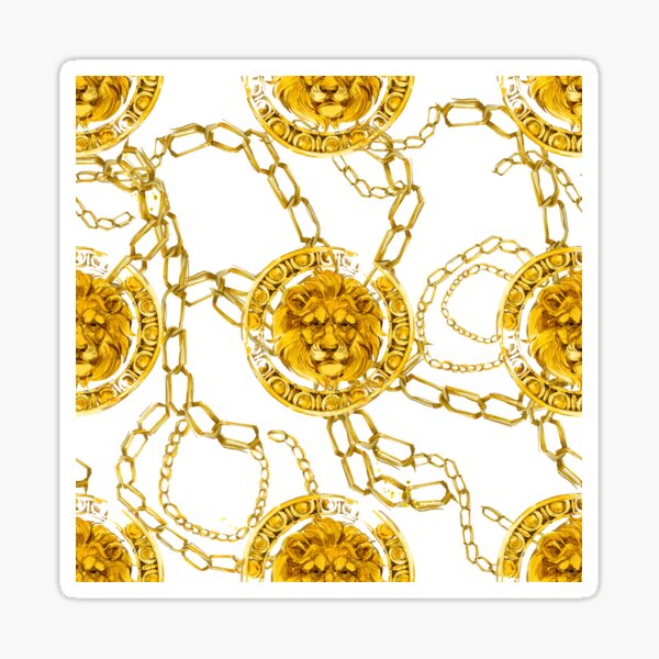 Item preview, golden lion baroque seamless pattern. Watercolor vintage gold lace ornament. luxury textile print designed and sold by Fayankova Alena.