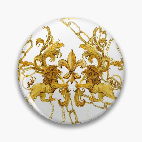 Item preview, golden lion baroque seamless pattern. Watercolor vintage gold lace ornament. luxury textile print designed and sold by Fayankova Alena.
