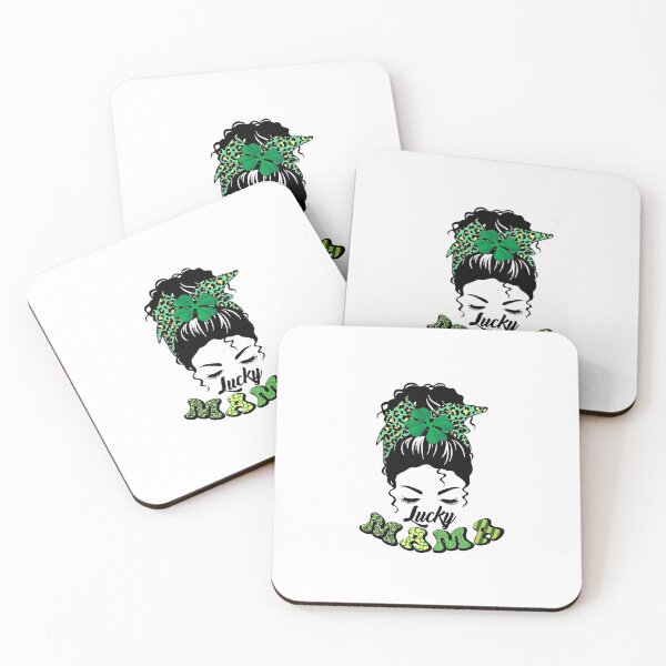 Item preview, Girl Face Messy Bun St patricks day Lucky mama designed and sold by RBG1933Tee.