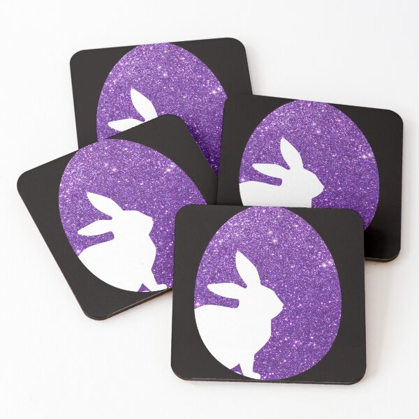 Item preview, Easter Bunny Silhouette in Purple Faux Glitter Easter Egg designed and sold by Felicity-K.