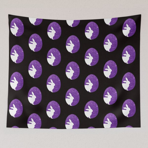 Item preview, Easter Bunny Silhouette in Purple Faux Glitter Easter Egg designed and sold by Felicity-K.