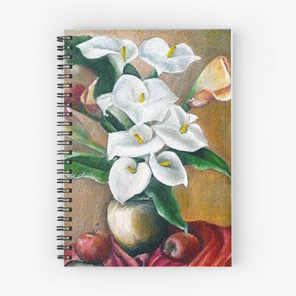 Item preview, ARUM LILIES APPLES AND RED DRAPERY, FINE ART PRINT  STILL LIFE INSPIRED BY NATURE designed and sold by Adri Barnard.