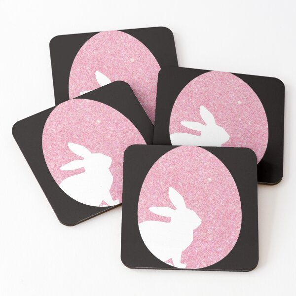Item preview, Easter Bunny Silhouette in Pastel Pink Faux Glitter Easter Egg designed and sold by Felicity-K.