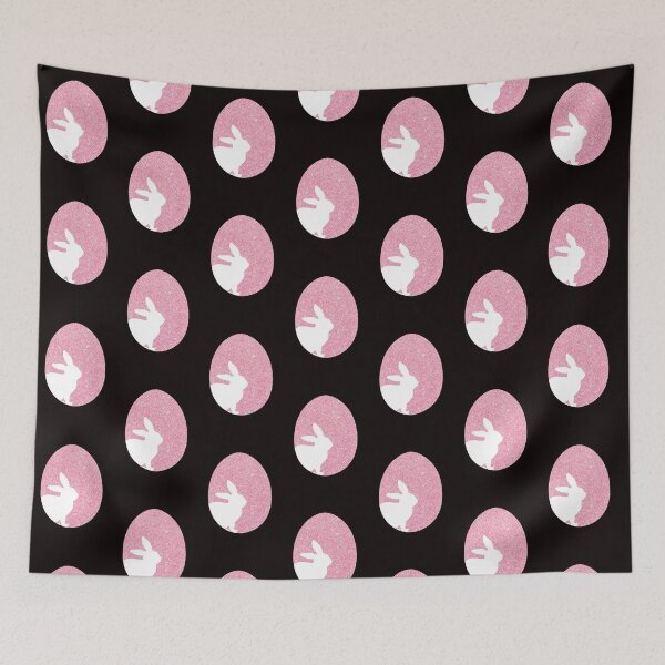 Item preview, Easter Bunny Silhouette in Pastel Pink Faux Glitter Easter Egg designed and sold by Felicity-K.