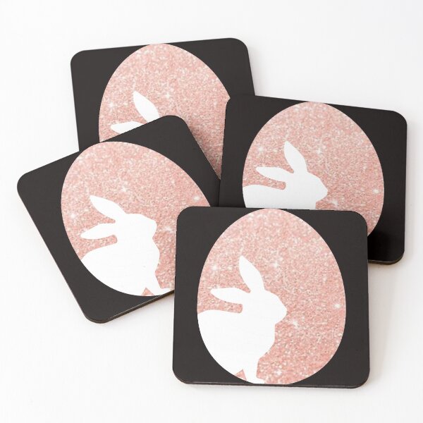 Item preview, Easter Bunny Silhouette in Rose Gold Faux Glitter Easter Egg designed and sold by Felicity-K.