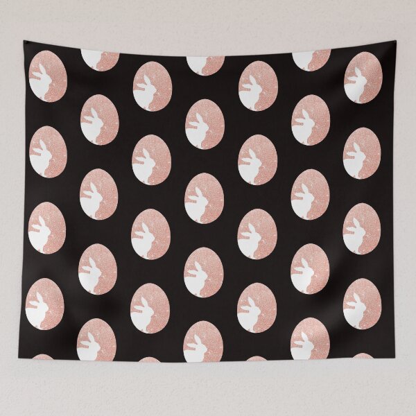 Item preview, Easter Bunny Silhouette in Rose Gold Faux Glitter Easter Egg designed and sold by Felicity-K.