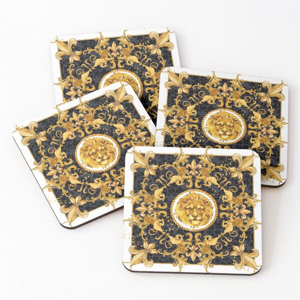 Item preview, golden lion and damask ornament designed and sold by Fayankova Alena.