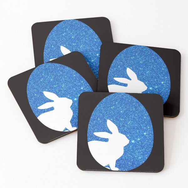 Item preview, Easter Bunny Silhouette in Blue Faux Glitter Easter Egg designed and sold by Felicity-K.