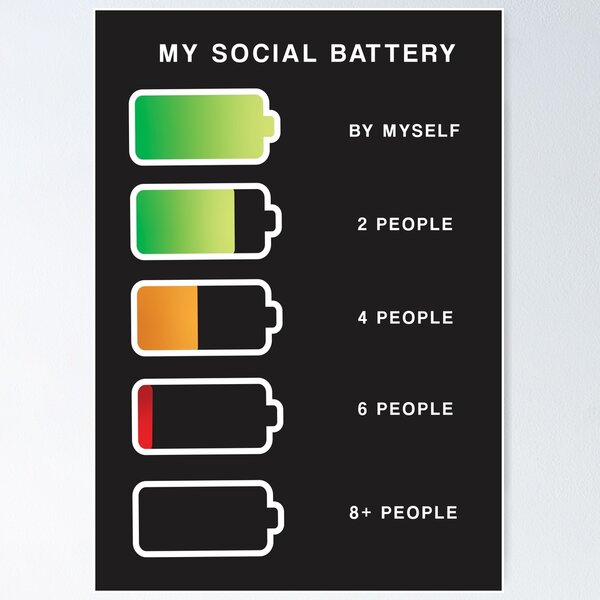 Item preview, My Social Battery Introvert (Socially Drained) designed and sold by bulaklakin.