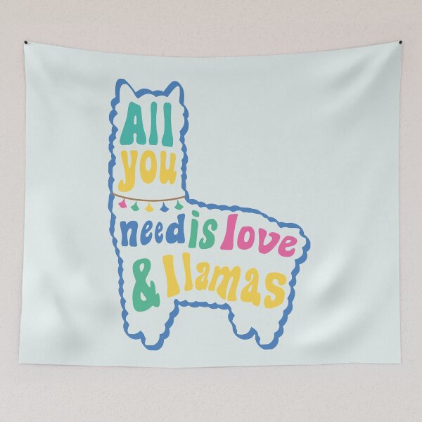 Item preview, All you need is love and llamas  (Blue) designed and sold by riccagarden.