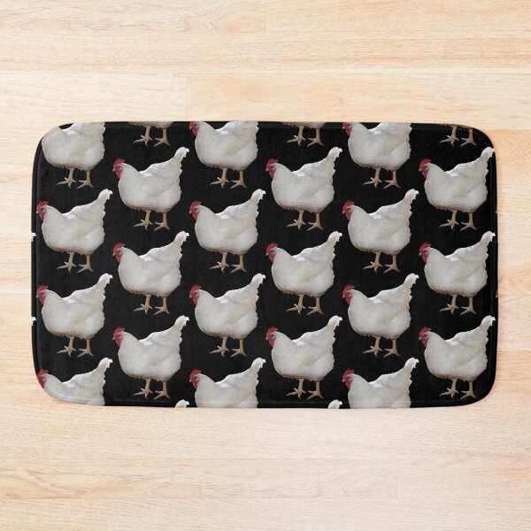 Item preview, White chicken on black designed and sold by katiekendall.