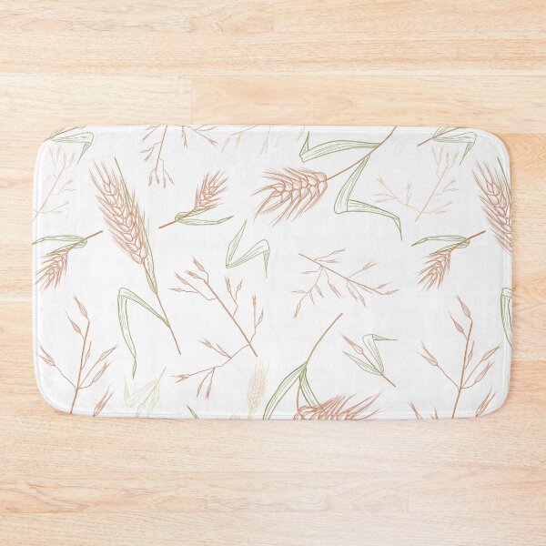 Item preview, White wheat and dry flowers pattern for print on textile, puzzle or other product. Spring mood and bright design designed and sold by arboxart.