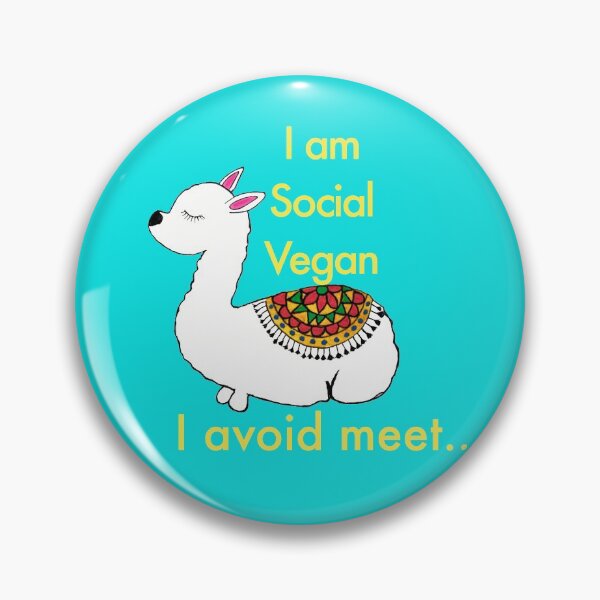 Item preview, Cute Llama- I am Social Vegan, I Avoid Meet. designed and sold by DizaArts.