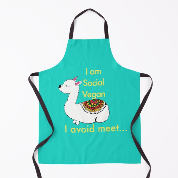 Item preview, Cute Llama- I am Social Vegan, I Avoid Meet. designed and sold by DizaArts.