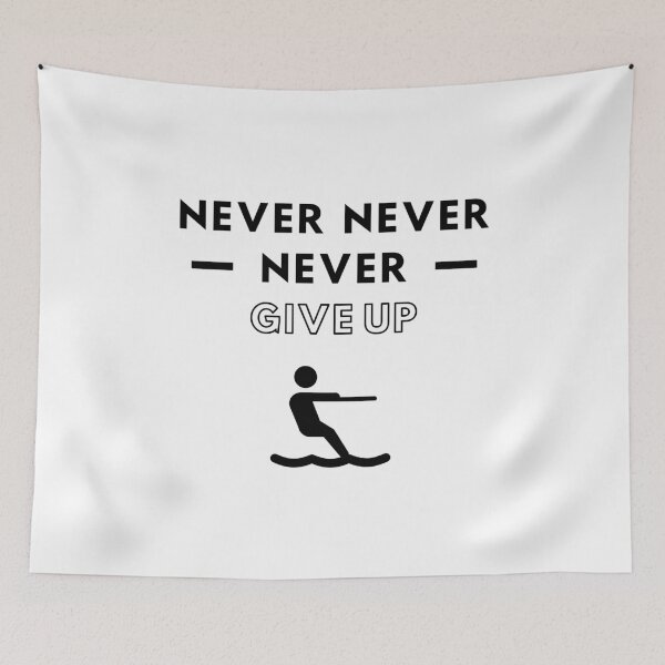 Item preview, Waterskiing: Never never never give up designed and sold by TheGreenGoat.