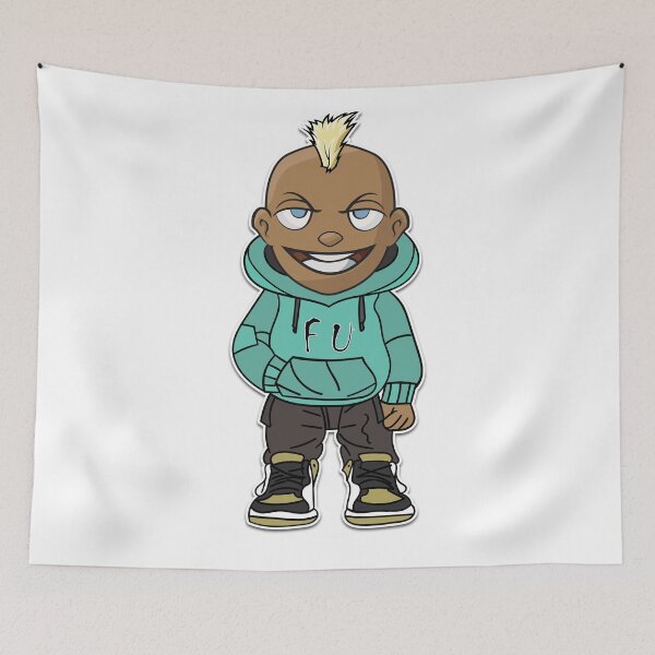 Item preview, fu kidd with mohawk and hoodie designed and sold by creativedane.