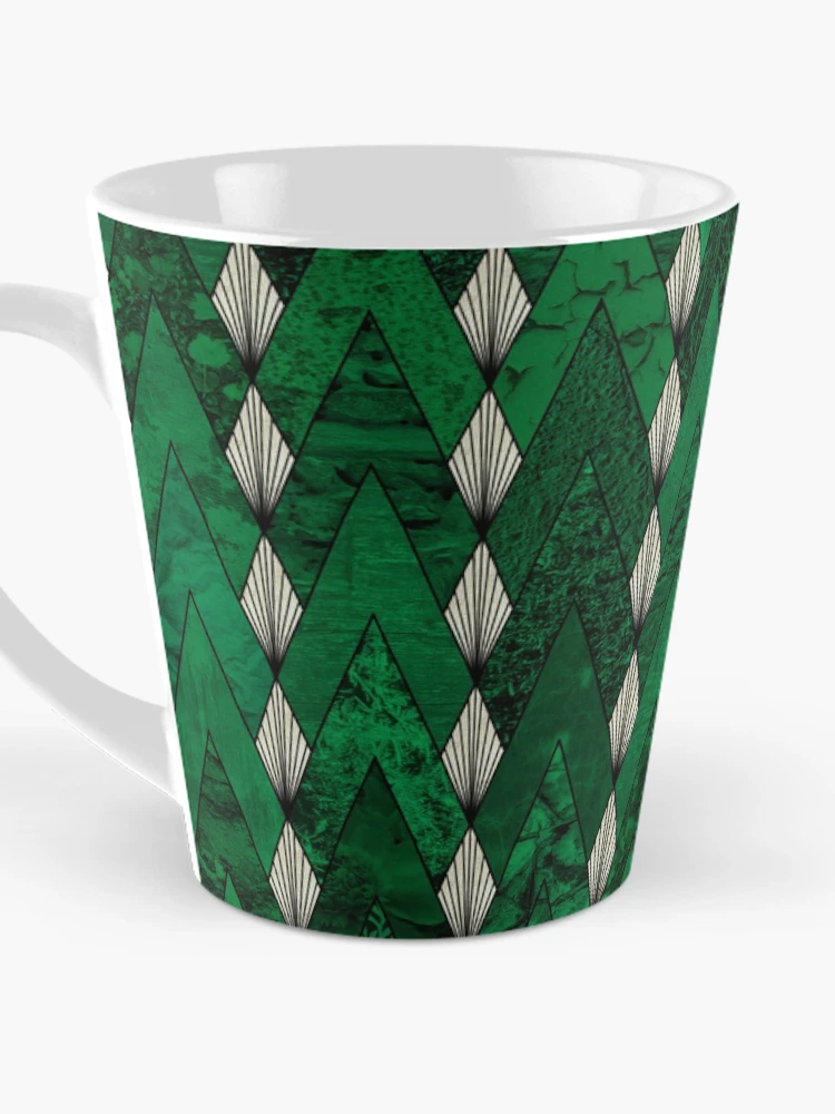 Thumbnail 3 of 4, Coffee Mug, Green Geometric Pattern designed and sold by DifferentCreate.