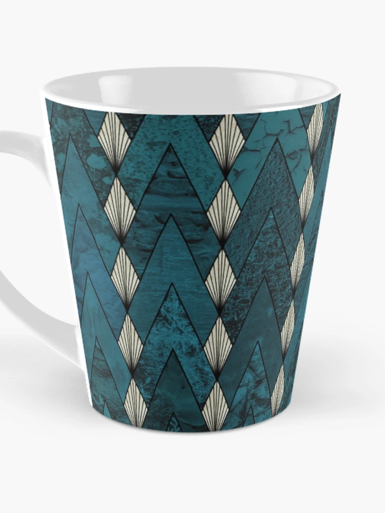 Thumbnail 3 of 4, Coffee Mug, Blue Geometric Pattern designed and sold by DifferentCreate.