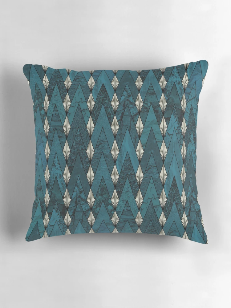 Thumbnail 3 of 4, Pillow, Blue Geometric Pattern designed and sold by DifferentCreate.