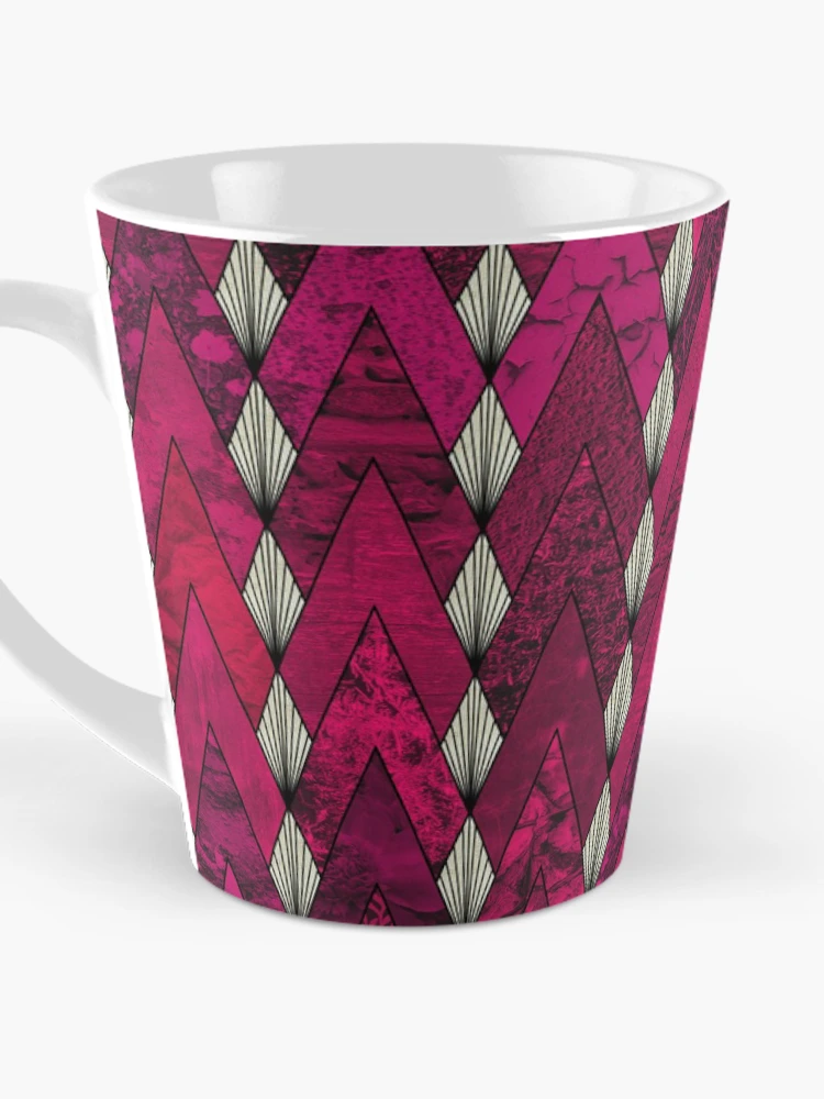 Thumbnail 3 of 4, Coffee Mug, Pink Geometric Pattern designed and sold by DifferentCreate.