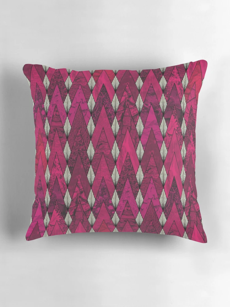 Thumbnail 3 of 4, Pillow, Pink Geometric Pattern designed and sold by DifferentCreate.
