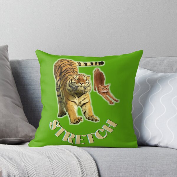 Item preview, Stretching exercise by a large tiger and a small cat - with gold text 4 designed and sold by AnnaBBS.