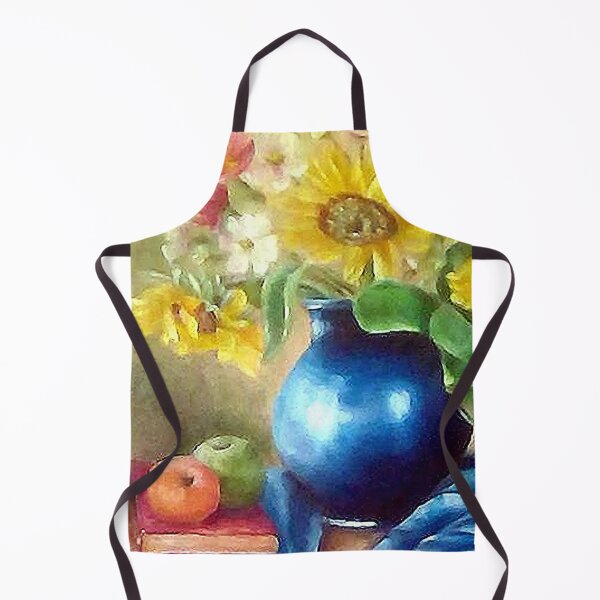Item preview, GIRASOLES COSMOS Y BOTE AZUL FINE ART PRINT, BODEGONES INSPIRADOS EN LA NATURALEZA designed and sold by Adri Barnard.