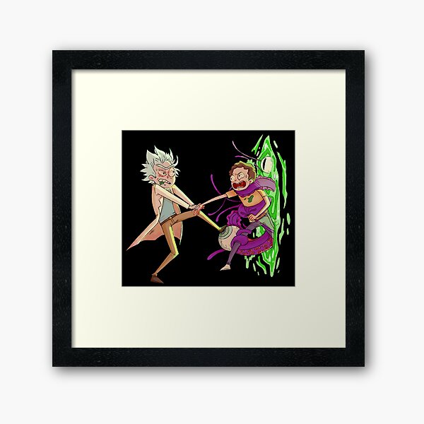 Tiny Rick and Morty Framed Art Print