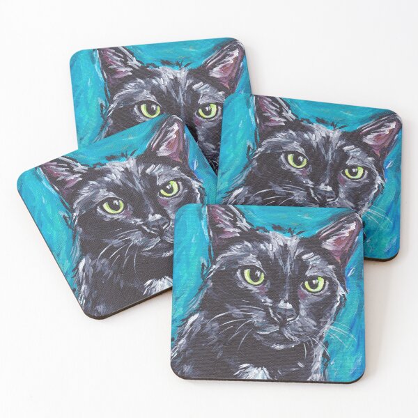Item preview, Colorful Expressive Black Cat Art designed and sold by leekellerart.