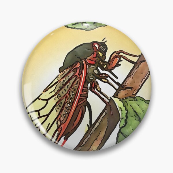 Aperçu de l'œuvre Art de contour noir d'insecte de cigale créée et vendue par taiche.