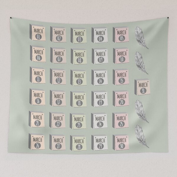 Item preview, March Calendar Planner | Aesthetic | Feathers  designed and sold by VintagePrada.