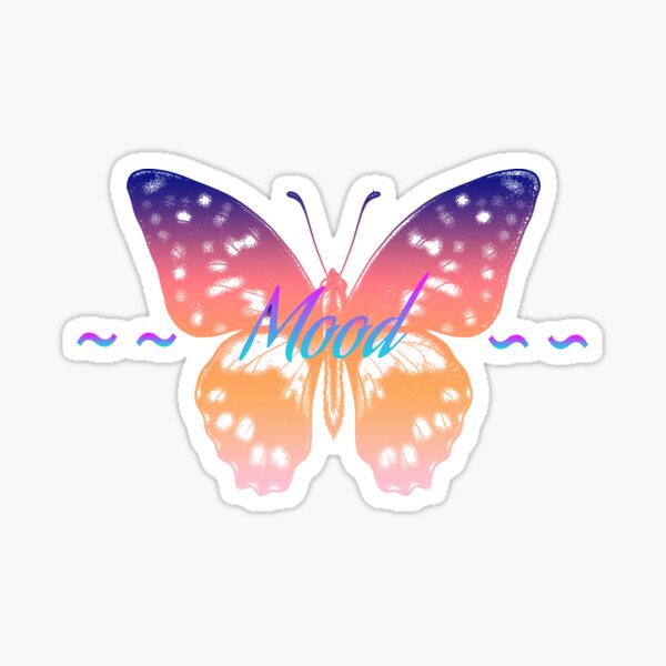 Mood with Purple Gradient Butterfly Sticker
