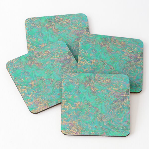 Item preview, Marble 90's style designer structure Gold turquoise designed and sold by goedesign.