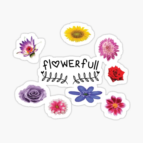 flowerfull rose sun flower purple Lily flower Poppy flower pack for flowers lover Sticker