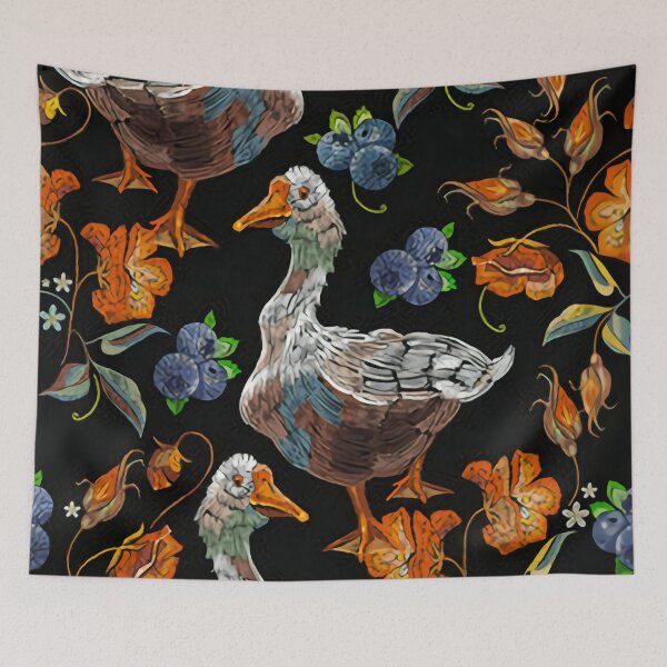 Item preview, goose with flowers designed and sold by megasity2020.