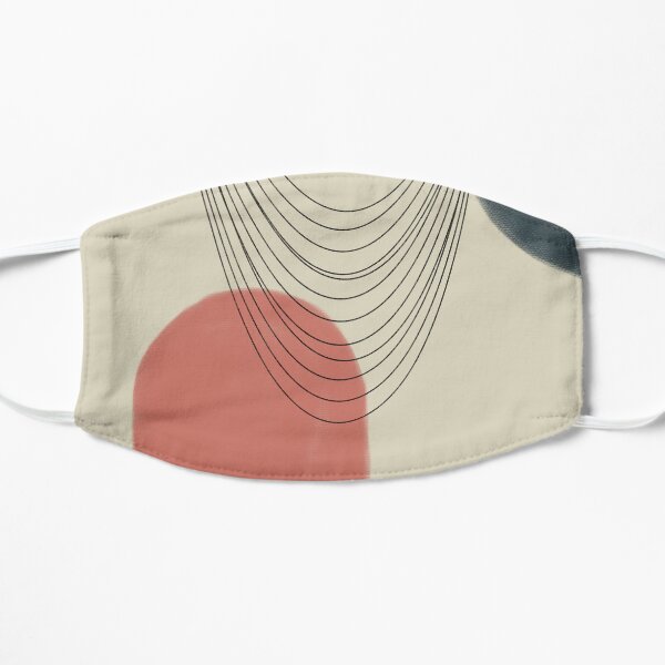 Abstract soft boho pastels Flat Mask