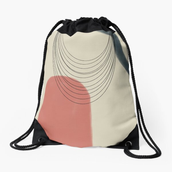 Abstract soft boho pastels Drawstring Bag