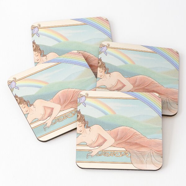 Item preview, sleeping women,flawer,rainbow designed and sold by megasity2020.