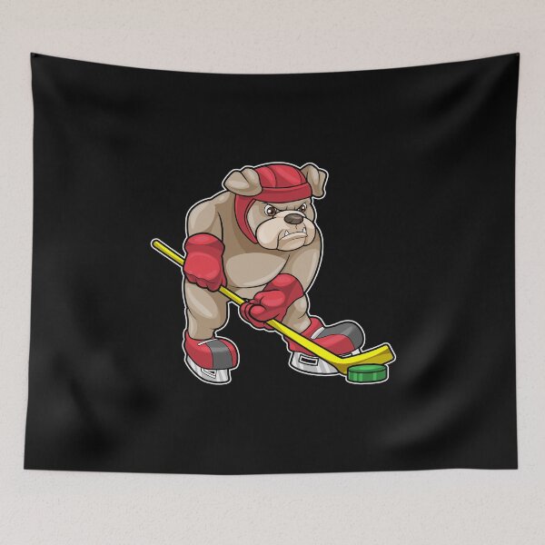 Item preview, Bulldog at Ice hockey with Ice hockey stick designed and sold by Snabdesign84.