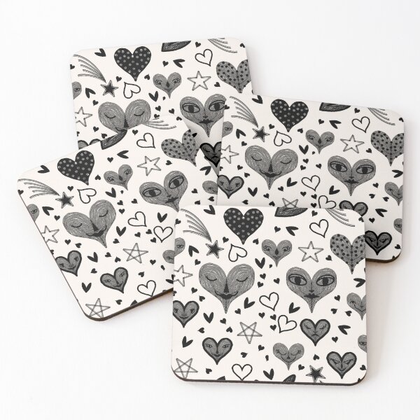 Item preview, Funny heart face, love hearts & shooting stars, sketch designed and sold by Melanie-Palmer.