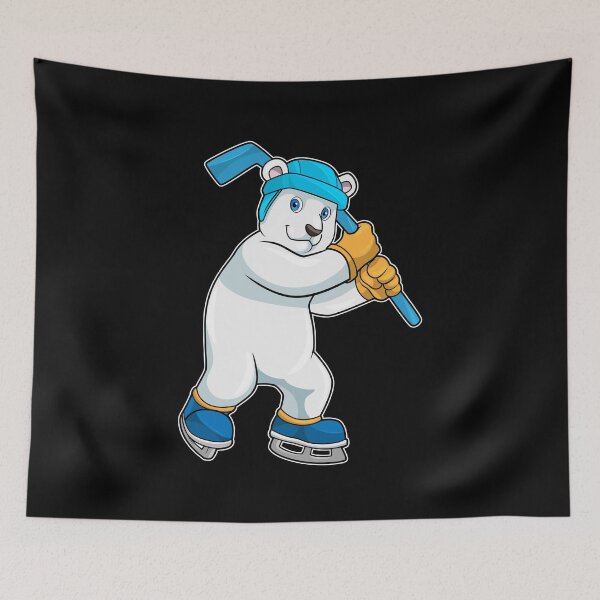Item preview, Polar bear at Ice hockey with Ice hockey stick designed and sold by Snabdesign84.