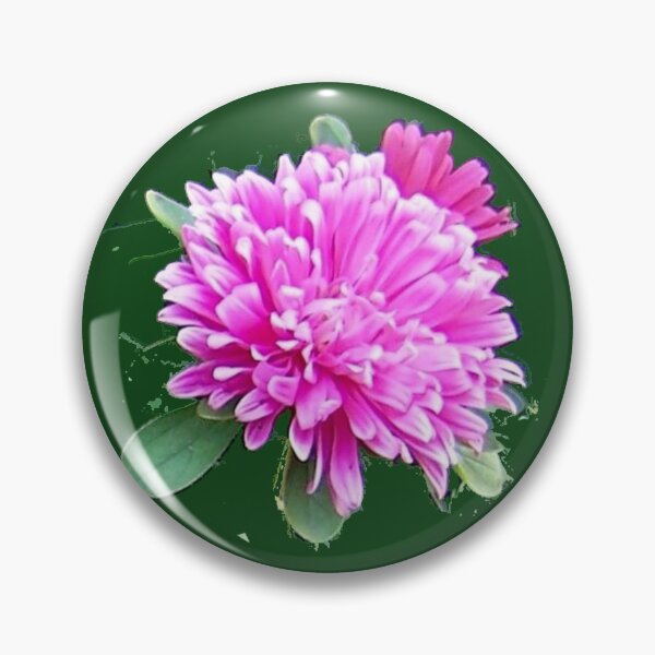 Item preview, One Pink Aster and Bud  Green Background designed and sold by DianeBP.