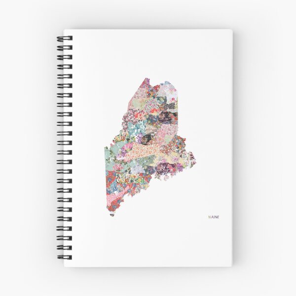 Item preview, Maine map designed and sold by FlowersMaps.