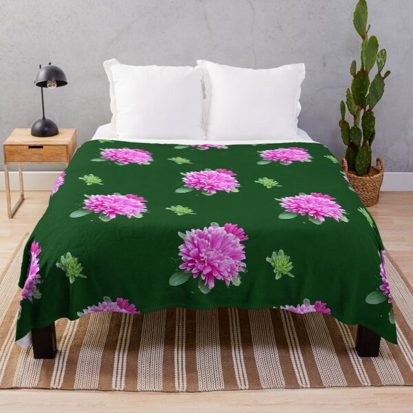 Item preview, One Pink Aster and Bud  Green Background designed and sold by DianeBP.