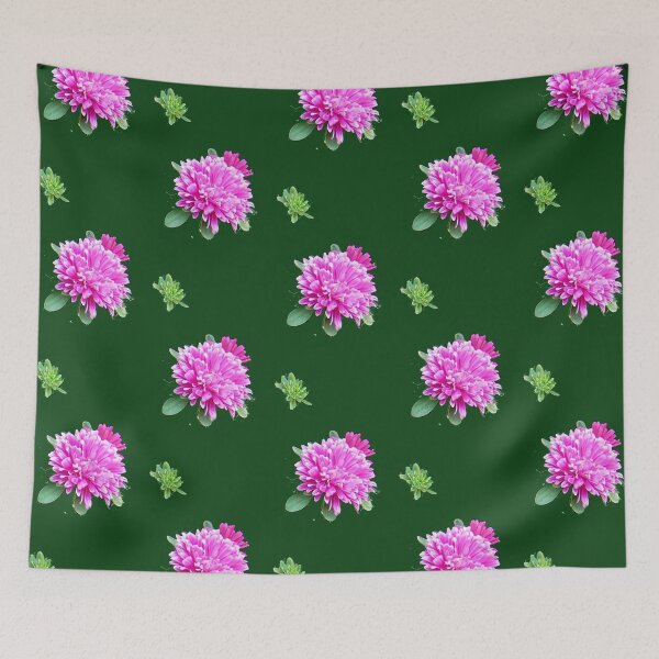 Item preview, One Pink Aster and Bud  Green Background designed and sold by DianeBP.