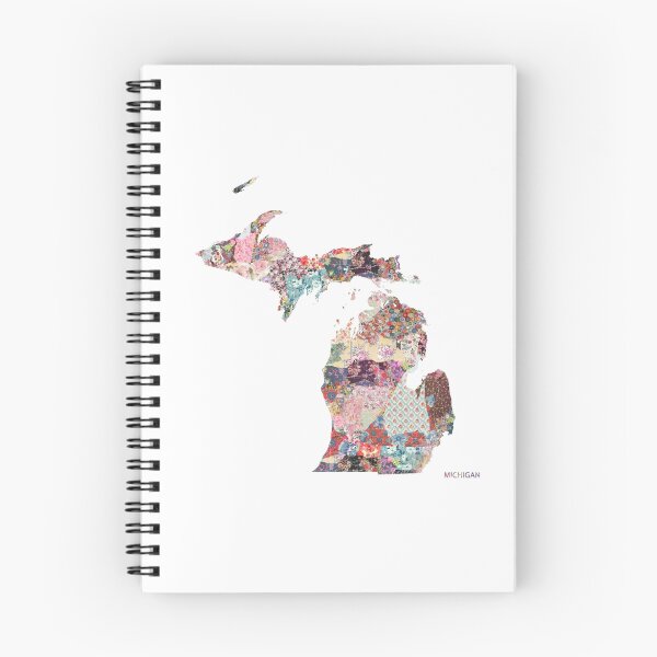 Item preview, Michigan map designed and sold by FlowersMaps.