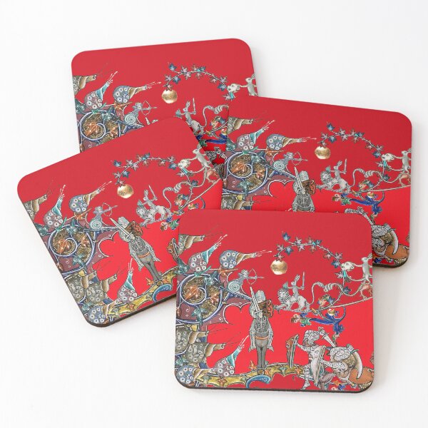 Item preview, WEIRD MEDIEVAL BESTIARY  WAR, KNIGHTS AND KILLER RABBITS FIGHTING WITH GIANT SNAILS Royal Red designed and sold by BulganLumini.